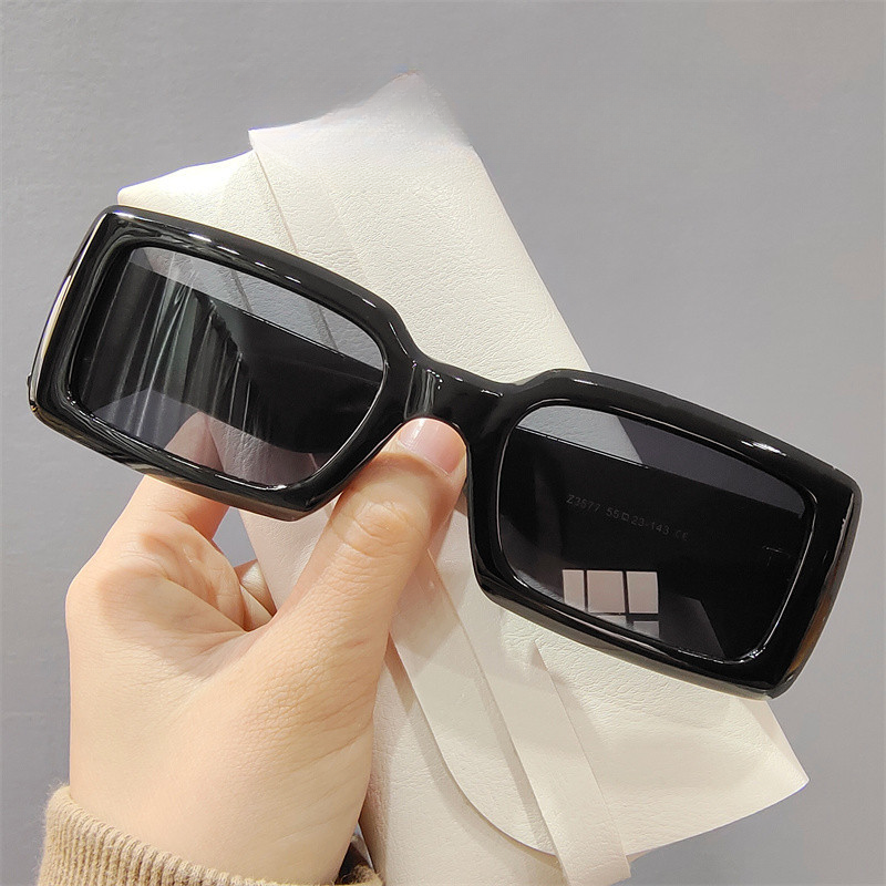 Wholesale Frosted Square Frame Square PU Sunglasses